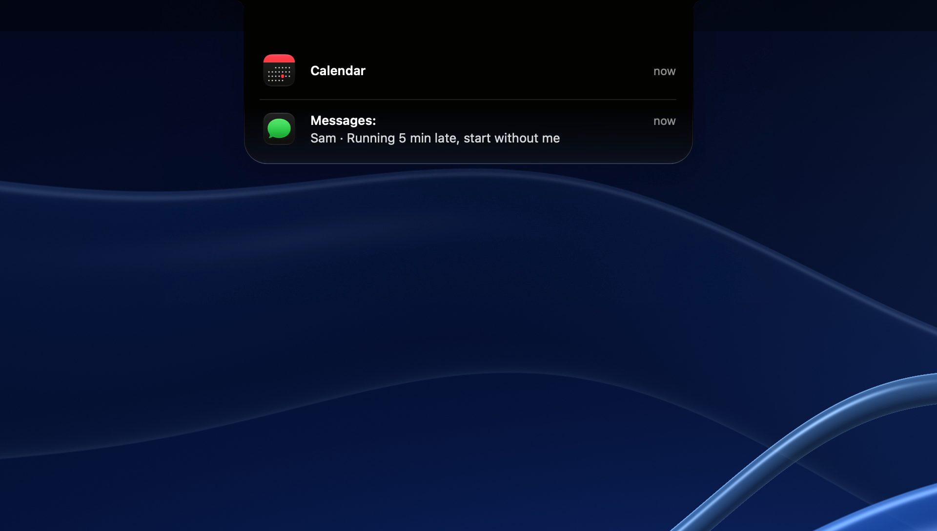 Recorded in Alkit: notifications drop out of the notch, Option-Tab steps through live window previews, the launcher answers 3.5 hours in minutes, the volume rises beside the notch and the notch opens on Now Playing.